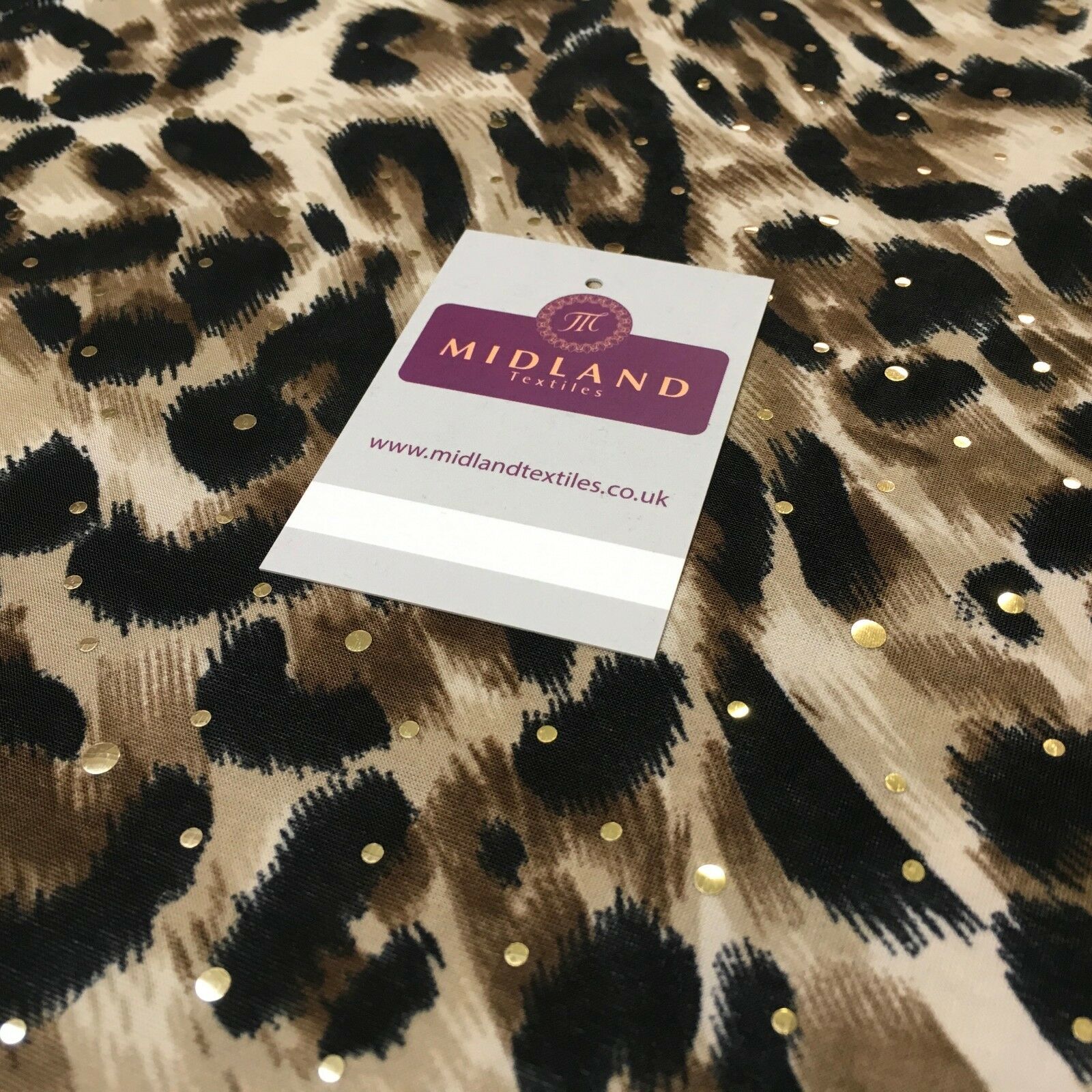 Animal Print Gold Sequins Stretch Jersey Dress fabric 58' Wide MV1031 Mtex