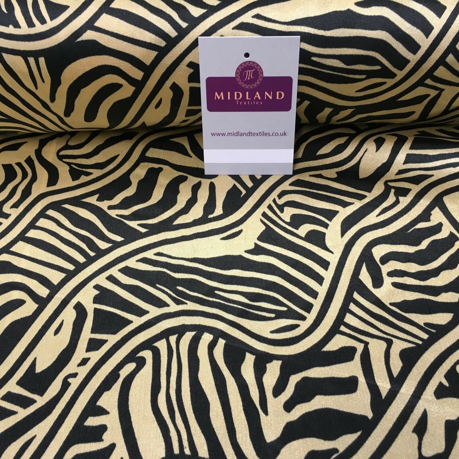 Black & Gold Floral Printed Satin Silky Dress fabric 55' Wide MA1026 Mtex