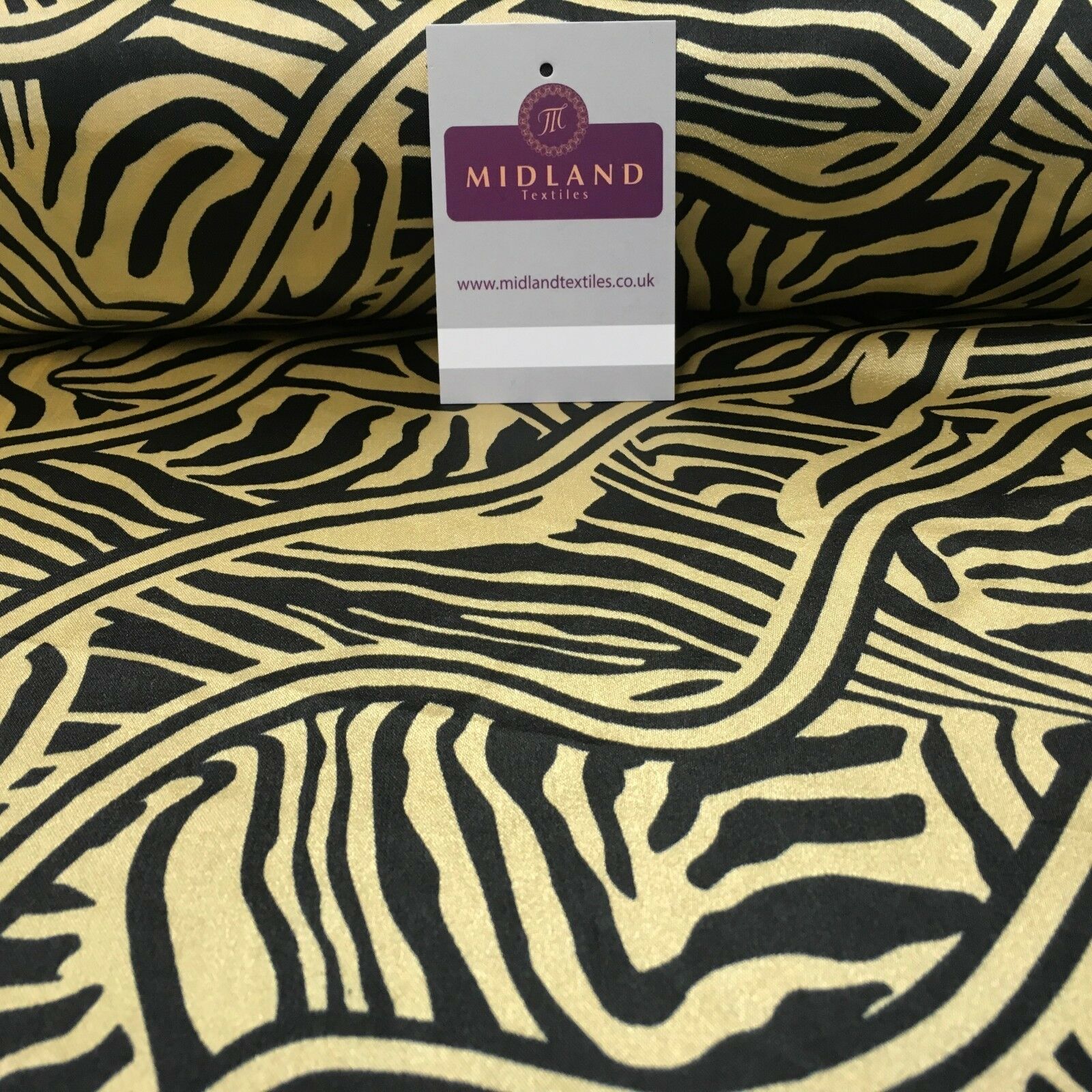 Black & Gold Floral Printed Satin Silky Dress fabric 55' Wide MA1026 Mtex