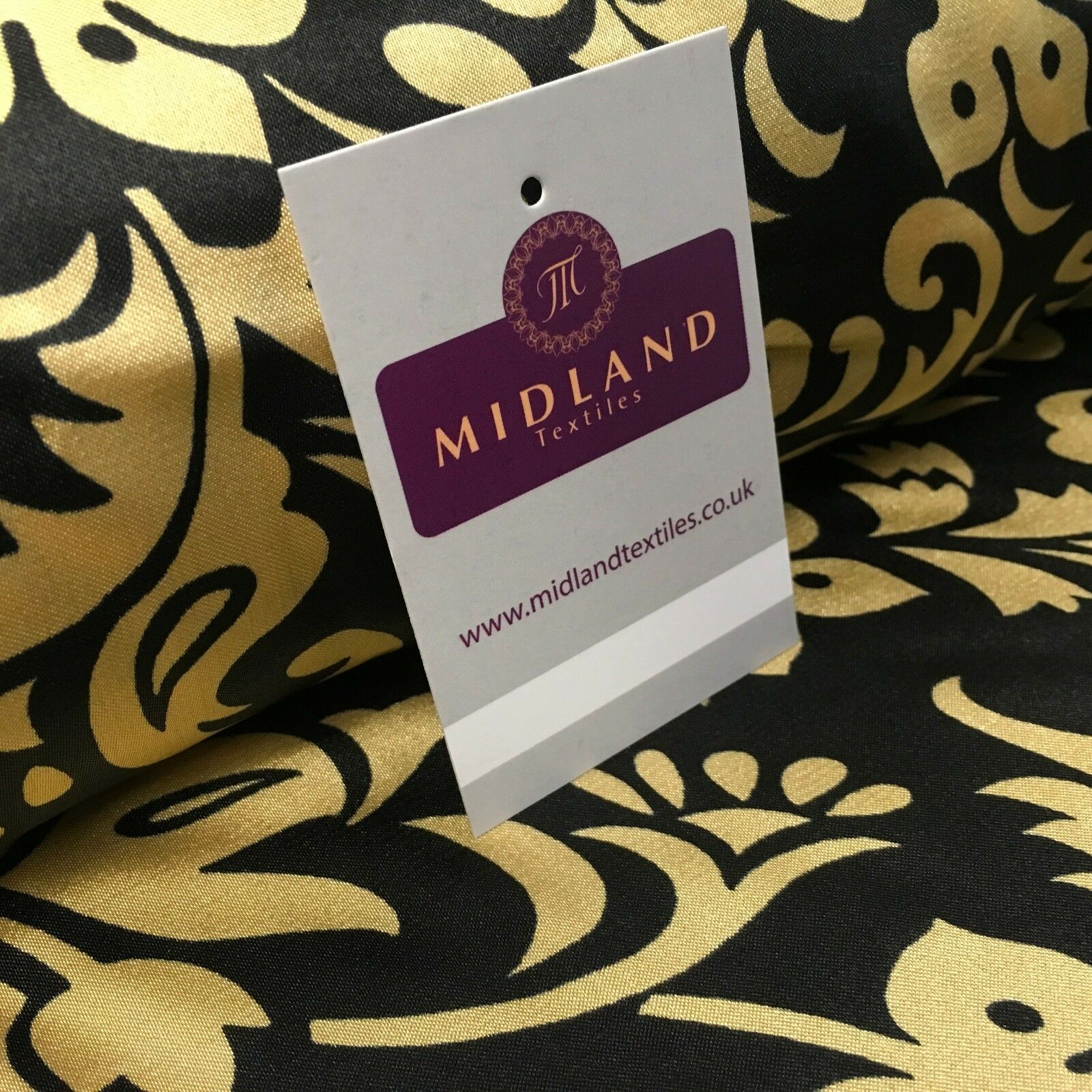 Black & Gold Floral Printed Satin Silky Dress fabric 55' Wide MA1026 Mtex