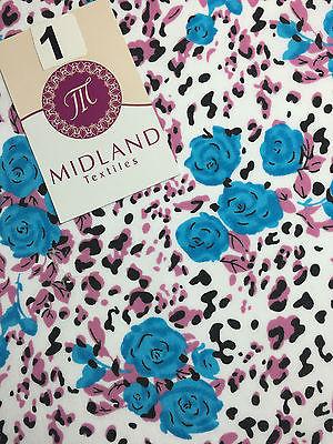 Floral poly cotton rose print dress craft fabric 44' Wide M354 Mtex