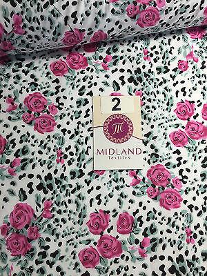 Floral poly cotton rose print dress craft fabric 44' Wide M354 Mtex