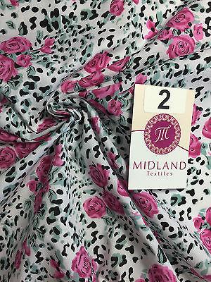 Floral poly cotton rose print dress craft fabric 44' Wide M354 Mtex