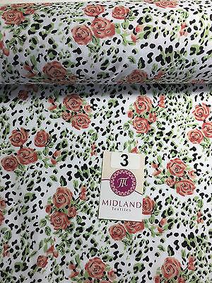 Floral poly cotton rose print dress craft fabric 44' Wide M354 Mtex