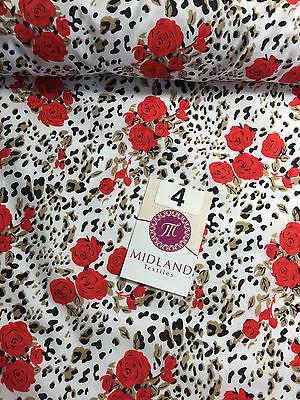 Floral poly cotton rose print dress craft fabric 44' Wide M354 Mtex