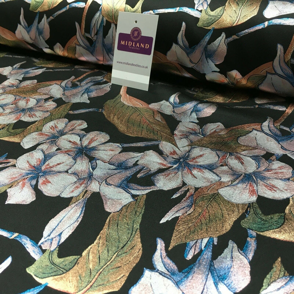 Foil Floral Printed Scuba Fabric 150cm MH1338