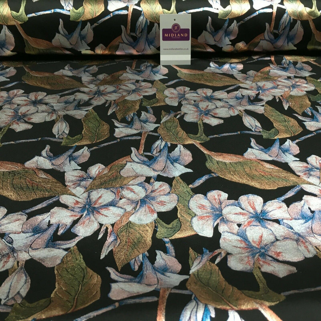 Foil Floral Printed Scuba Fabric 150cm MH1338