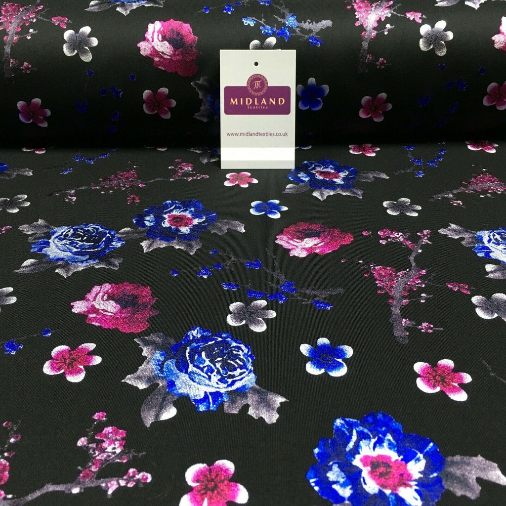 Foil Floral Printed Scuba Fabric 150cm MH1338