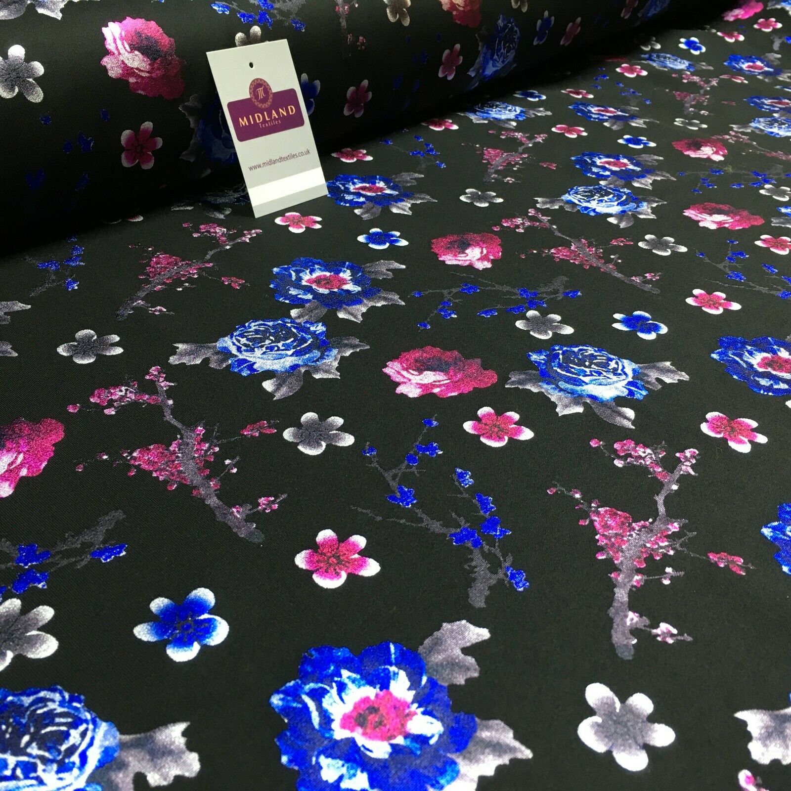 Foil Floral Printed Scuba Fabric 150cm MH1338