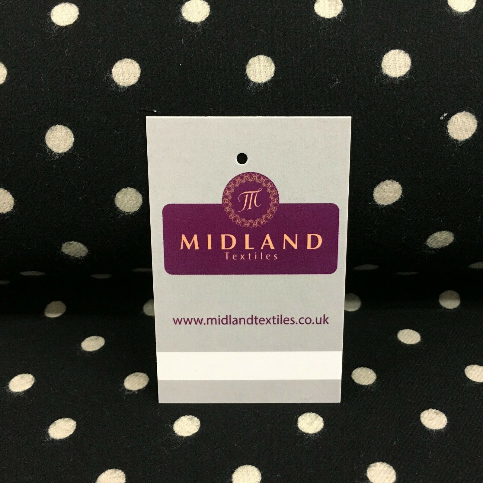 Black Cream Spot Cotton Wynciette Soft Brushed Flannel Fabric 144 cm MK988-25