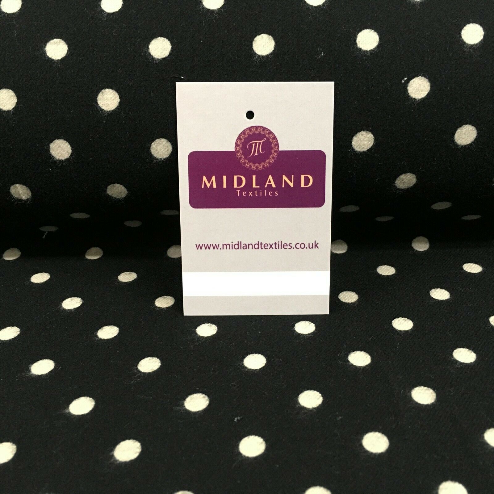 Black Cream Spot Cotton Wynciette Soft Brushed Flannel Fabric 144 cm MK988-25