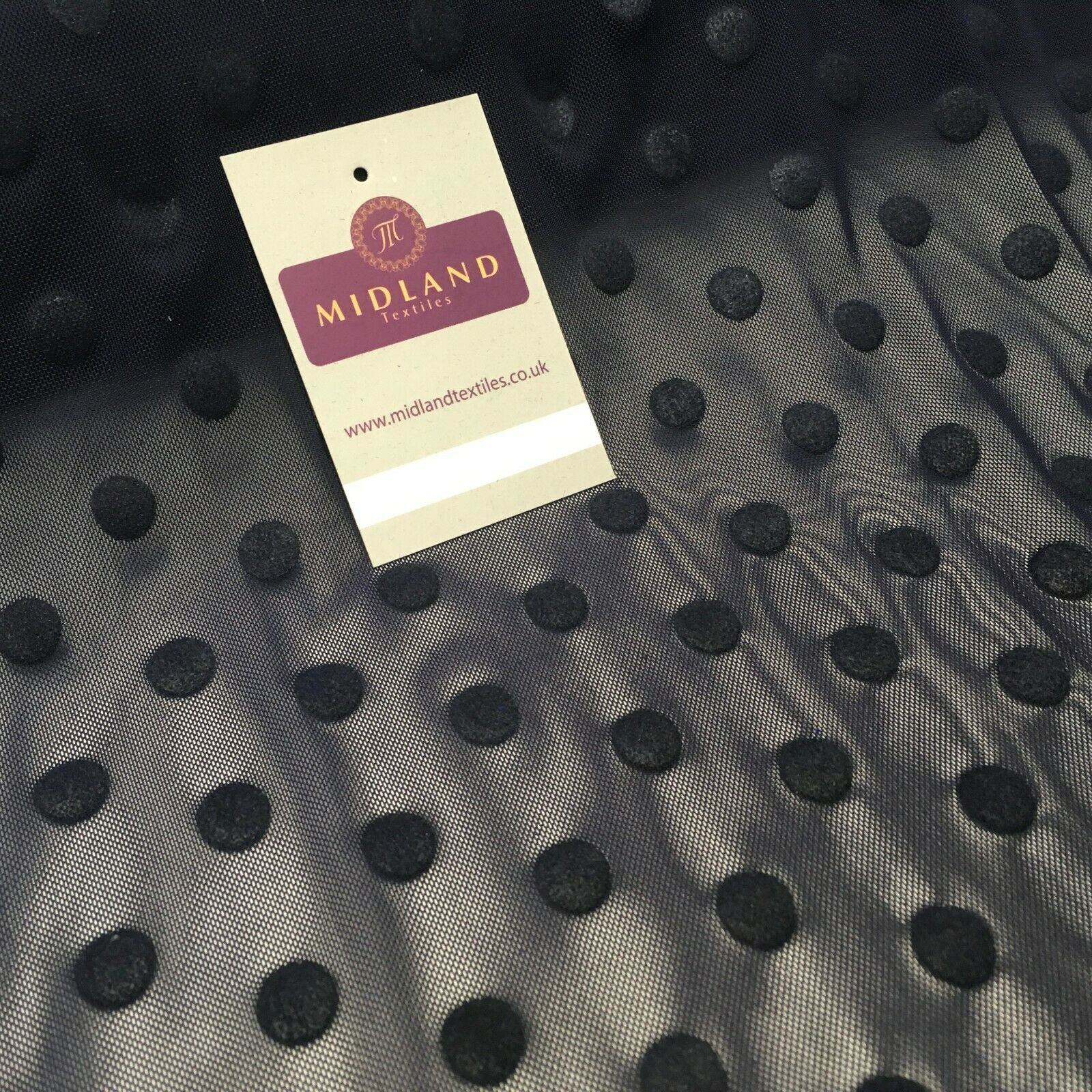 Flock 10mm Polka Dot Power Mesh Stretch Dress Fabric 139cm Wide M1148 Mtex