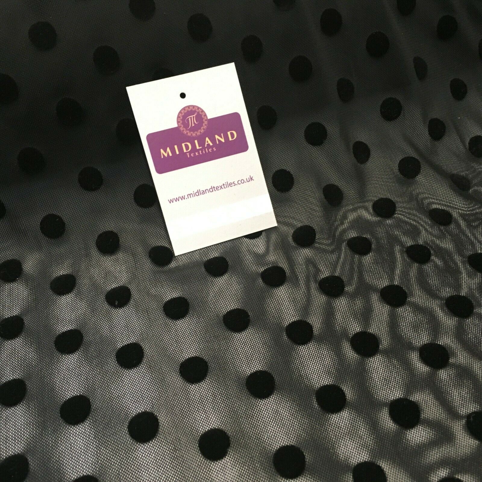 Flock 10mm Polka Dot Power Mesh Stretch Dress Fabric 139cm Wide M1148 Mtex