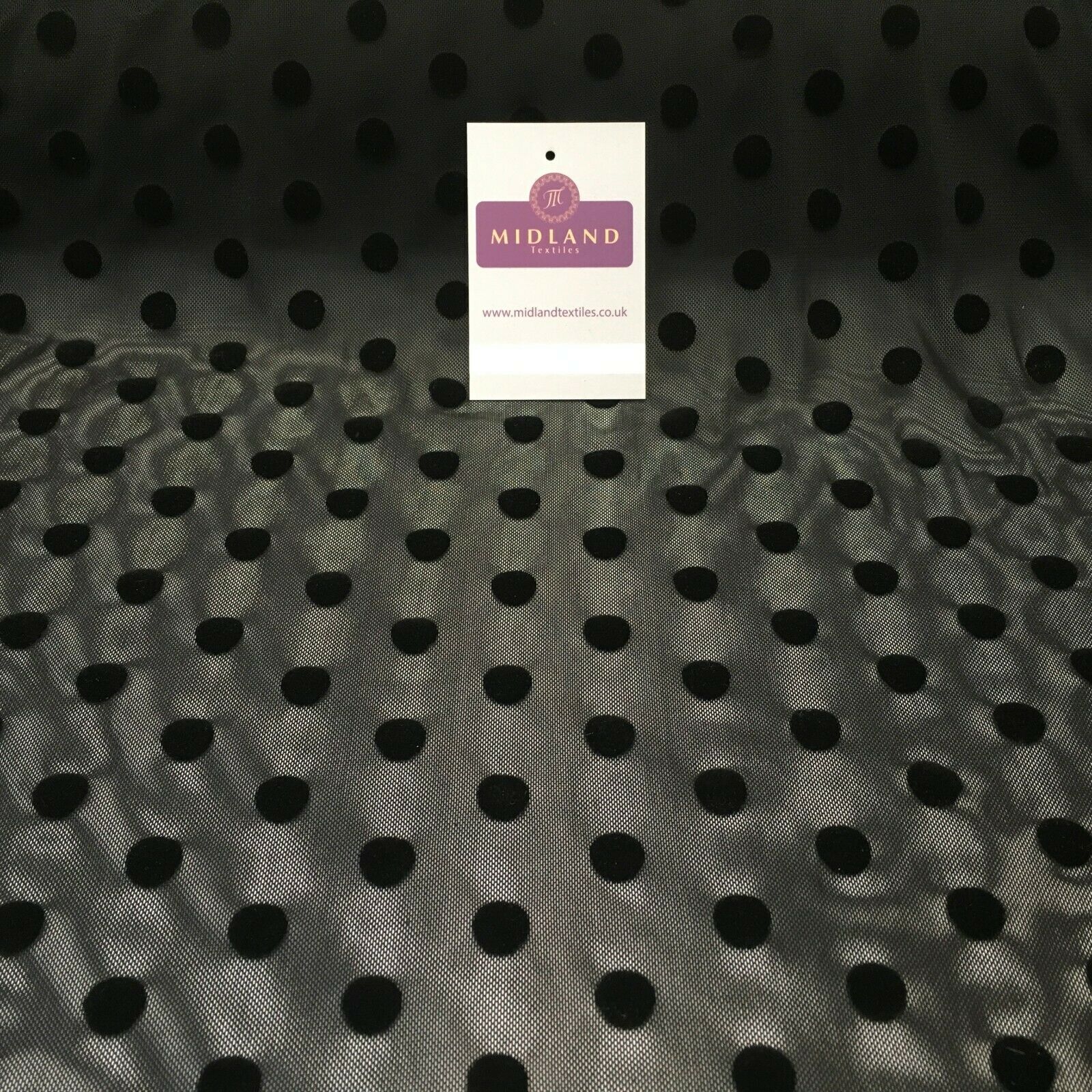 Flock 10mm Polka Dot Power Mesh Stretch Dress Fabric 139cm Wide M1148 Mtex