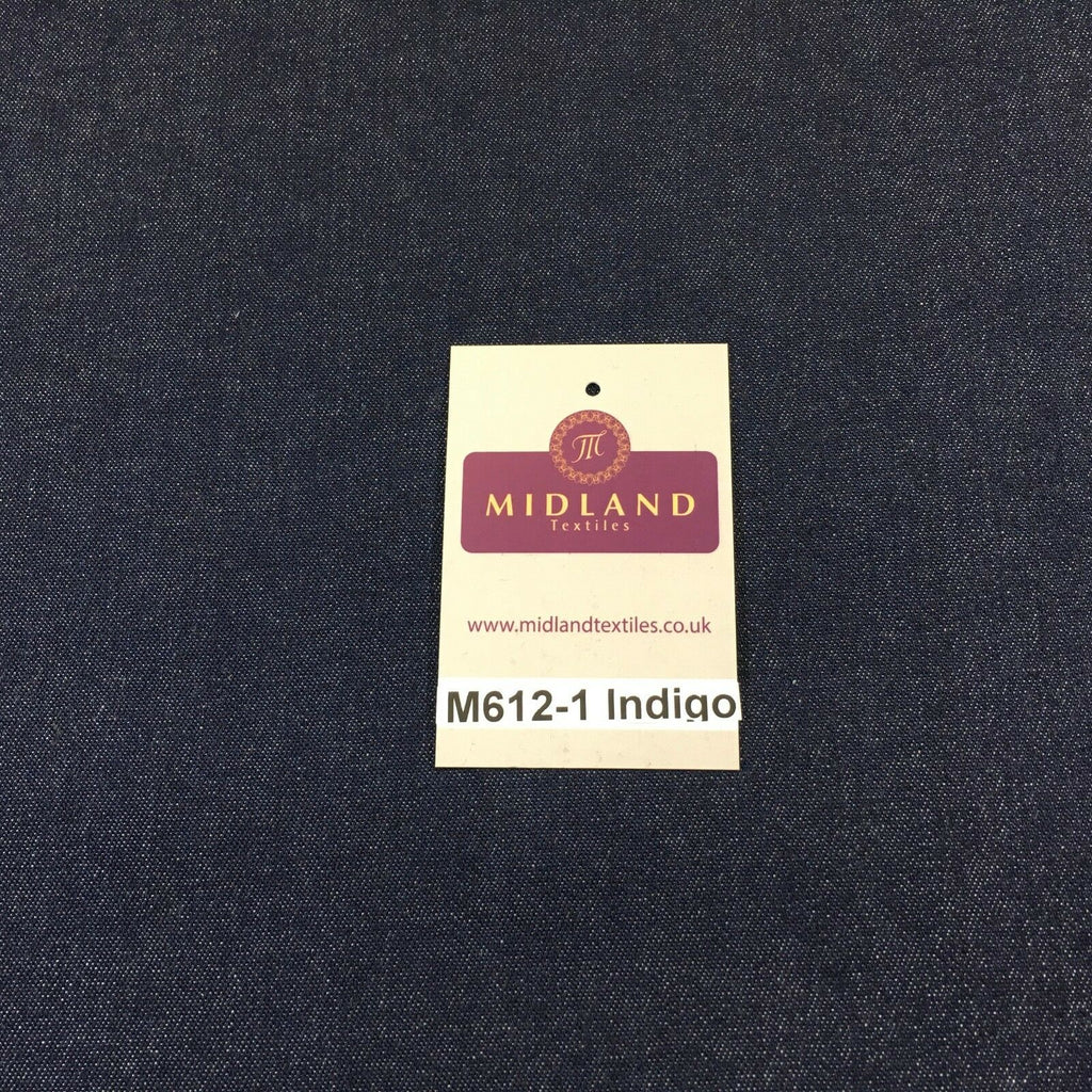 7.5oz Indigo-Black Denim Midweight 100% Cotton Fabric 58