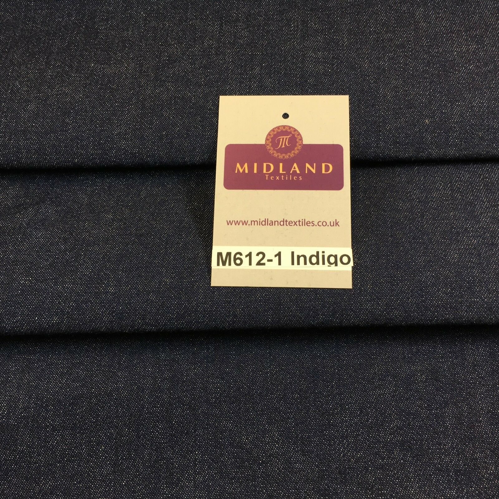 7.5oz Indigo-Black Denim Midweight 100% Cotton Fabric 58'Wide  M612 Mtex