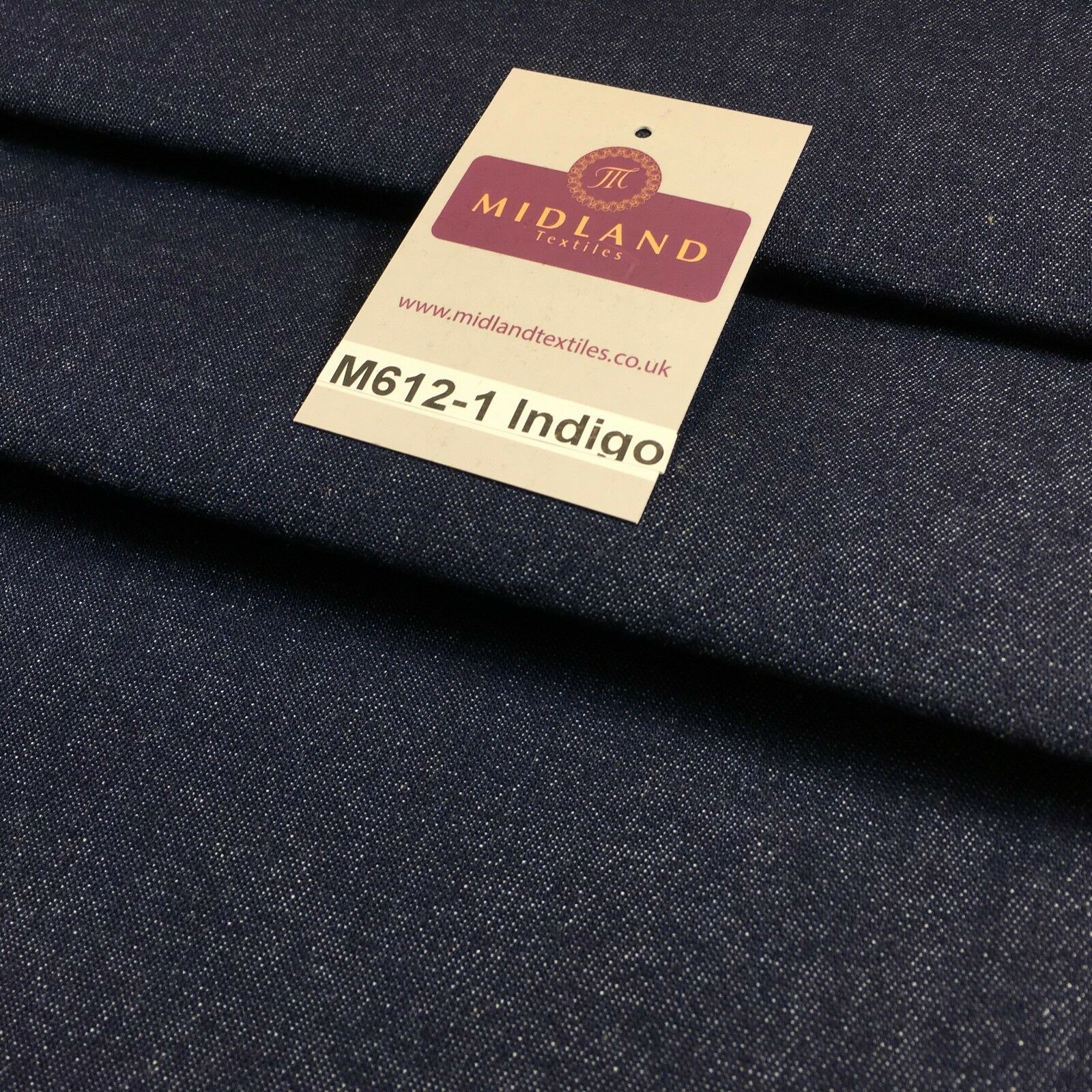 7.5oz Indigo-Black Denim Midweight 100% Cotton Fabric 58'Wide  M612 Mtex