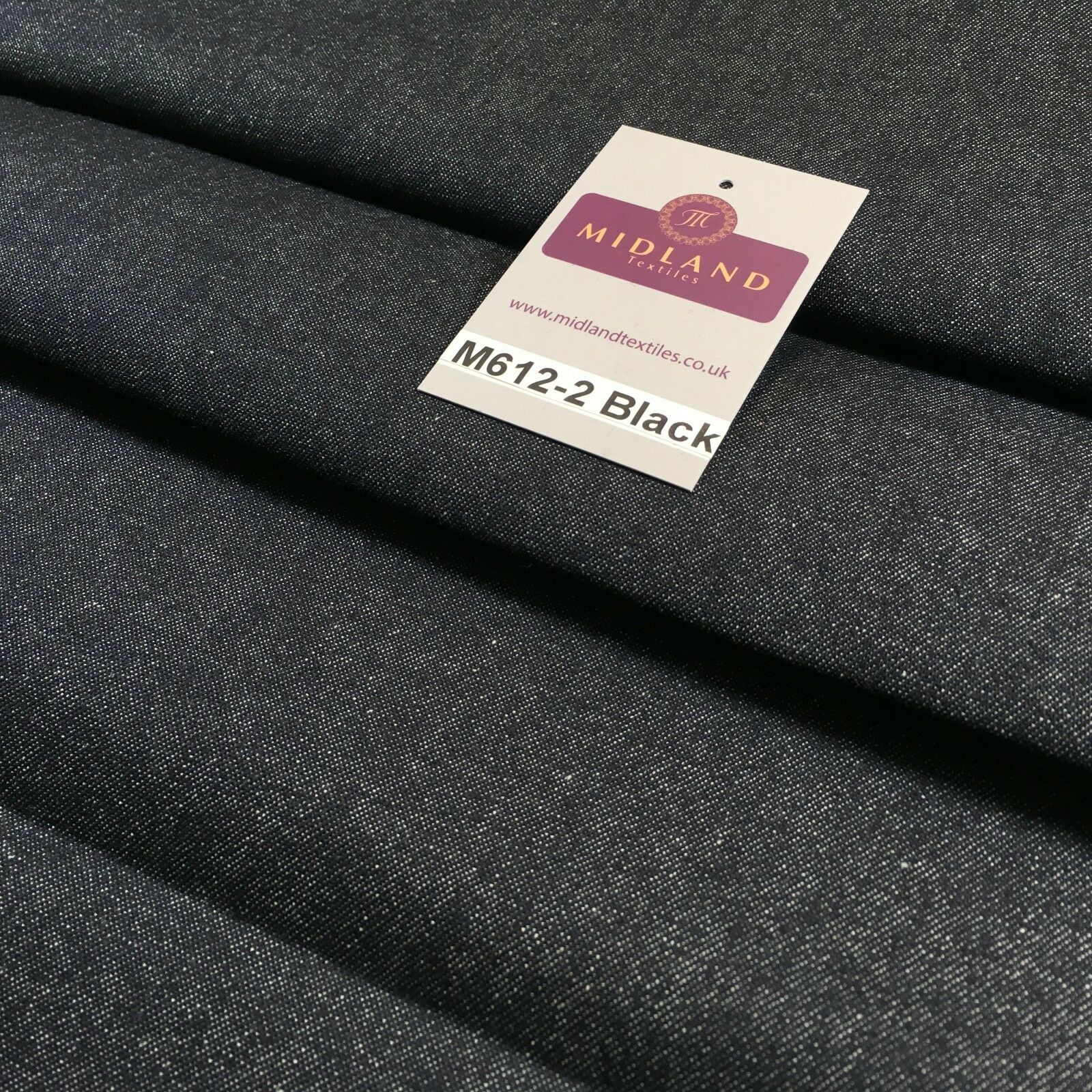 7.5oz Indigo-Black Denim Midweight 100% Cotton Fabric 58'Wide  M612 Mtex