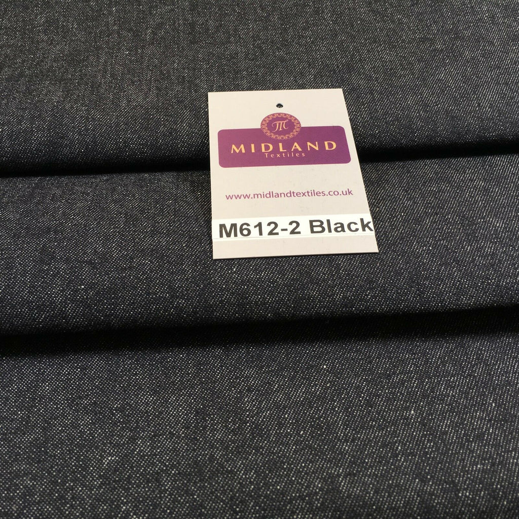 7.5oz Indigo-Black Denim Midweight 100% Cotton Fabric 58