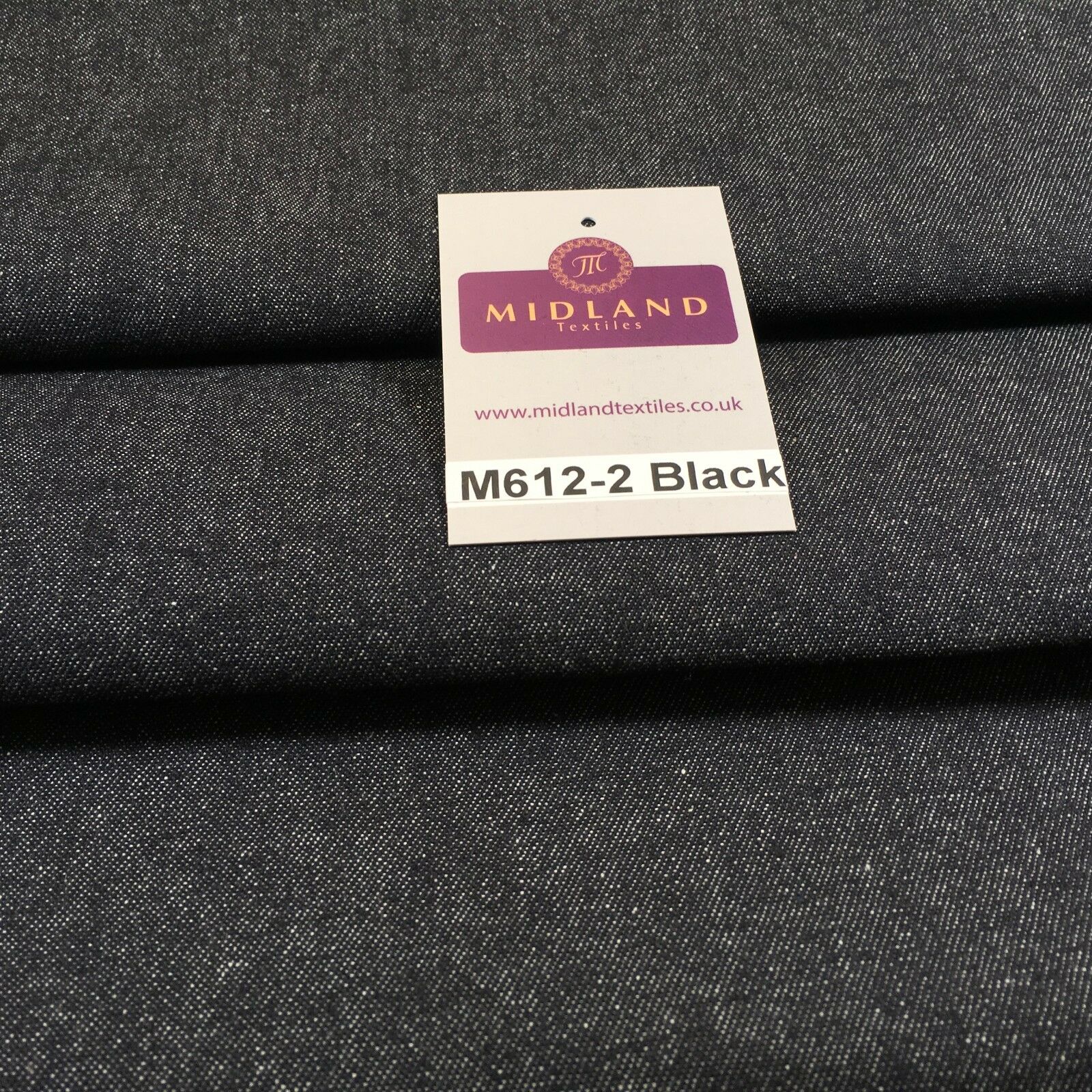 7.5oz Indigo-Black Denim Midweight 100% Cotton Fabric 58'Wide  M612 Mtex