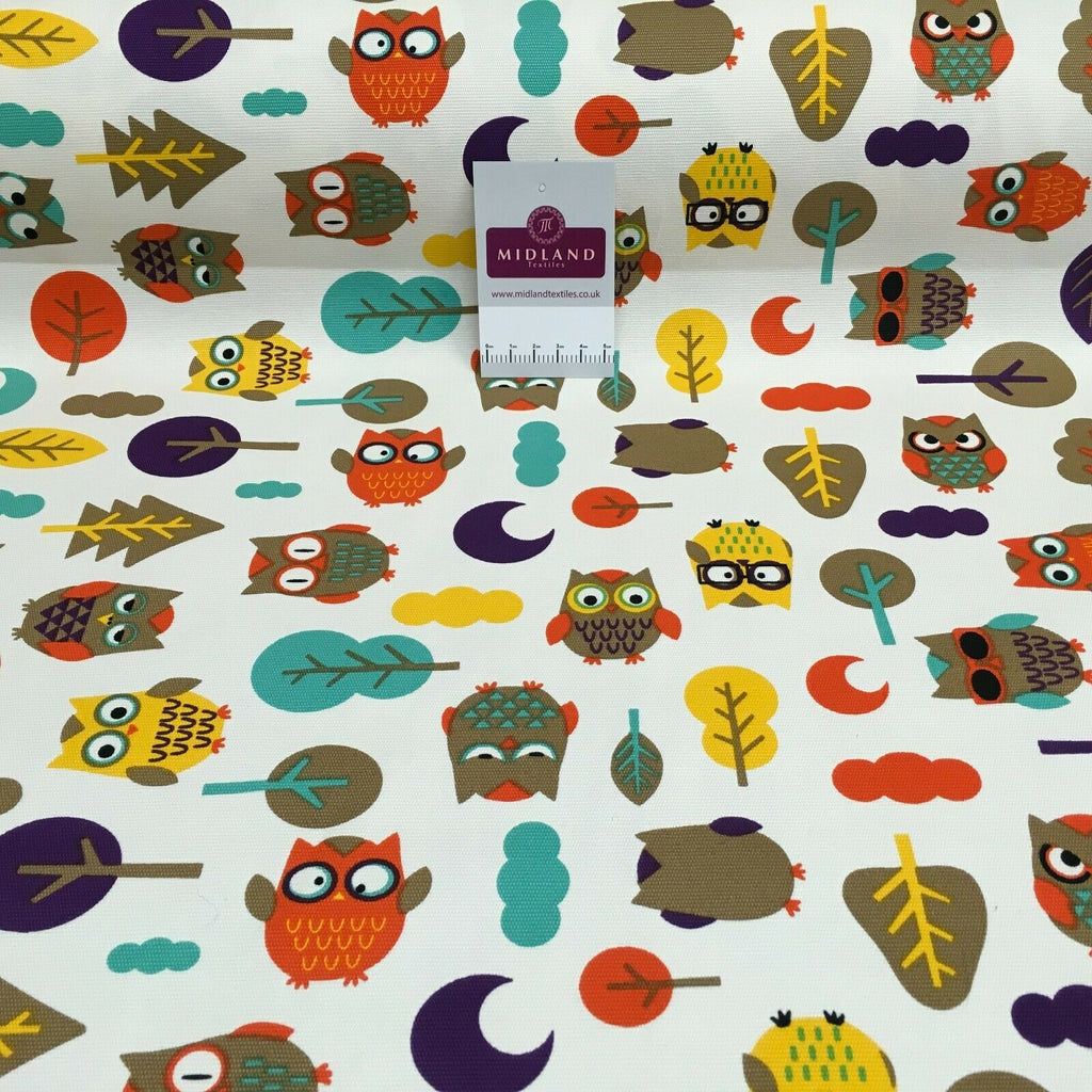 Forest Owl 100% Cotton Canvas Fabric 150 cm Wide MK856-24