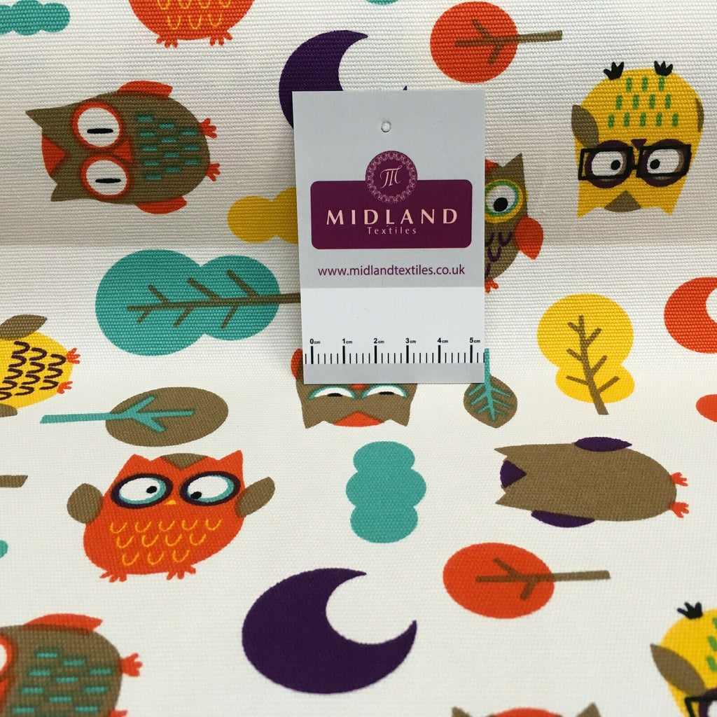 Forest Owl 100% Cotton Canvas Fabric 150 cm Wide MK856-24