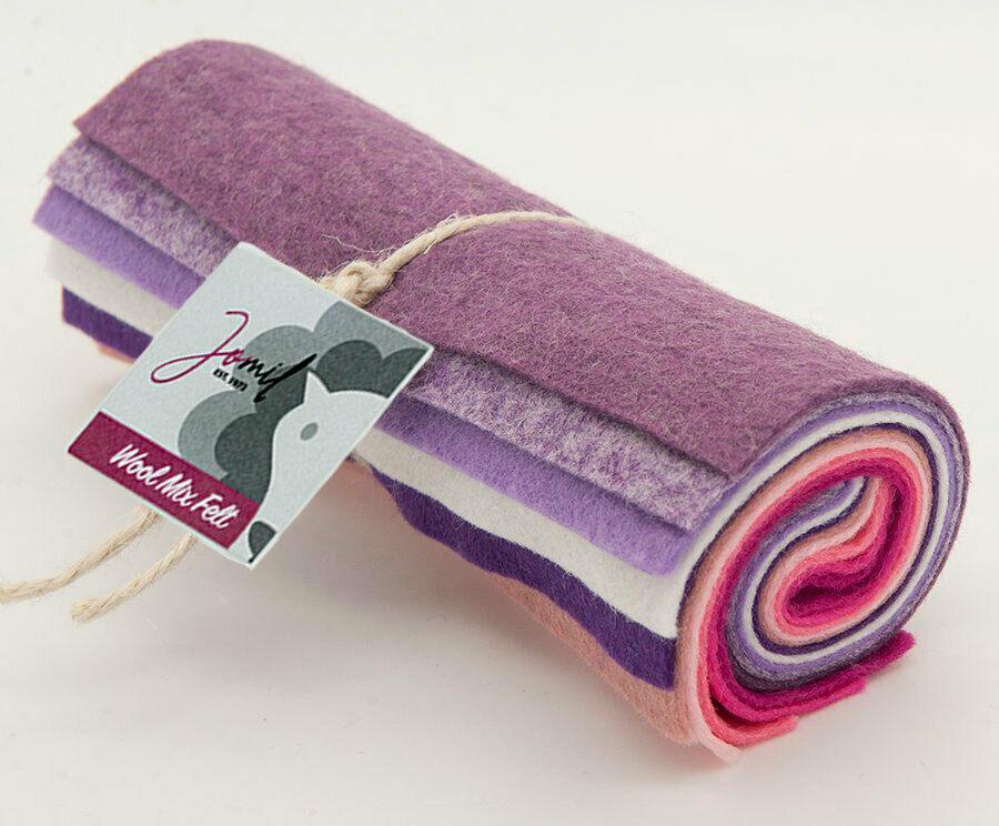 10pcs Wool Viscose Mix Felt Mini Rolls 6