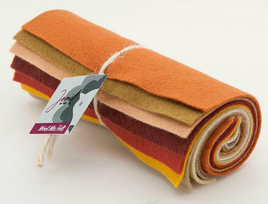 10pcs Wool Viscose Mix Felt Mini Rolls 6