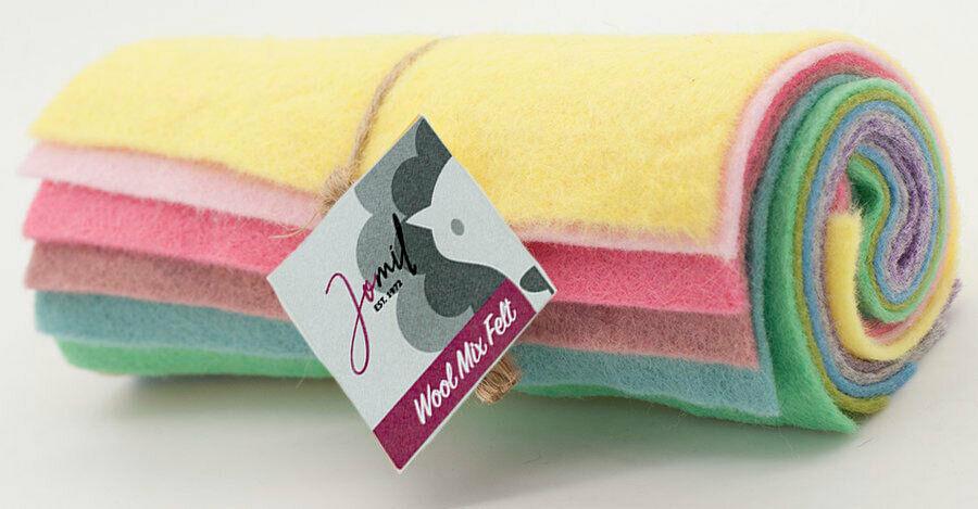 10pcs Wool Viscose Mix Felt Mini Rolls 6