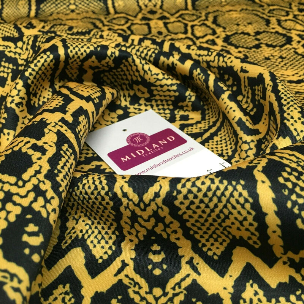 Indian Yellow Animal Print Scuba Dress Fabric M1526