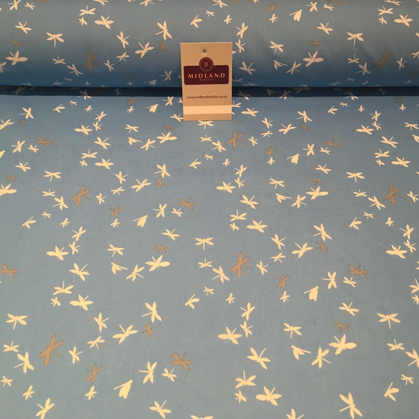 Dragonfly Silhouette 100% Cotton Printed Fabric 44' Wide M812 Mtex