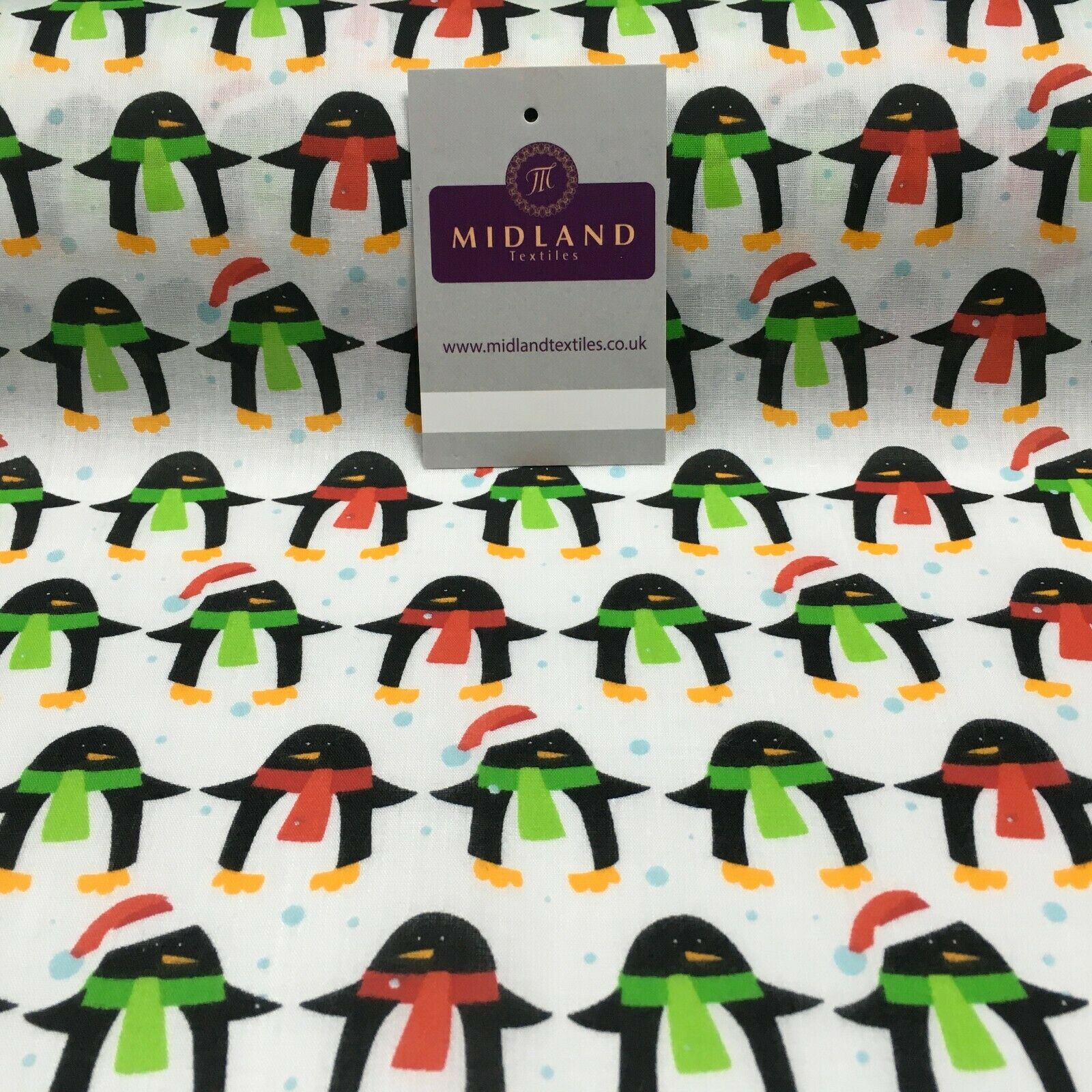 Christmas Penguin Xmas Printed cotton Fabric Craft Gifts 110 cm MD1289 Mtex