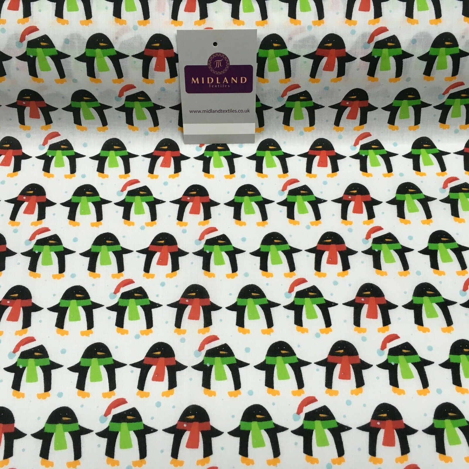 Christmas Penguin Xmas Printed cotton Fabric Craft Gifts 110 cm MD1289 Mtex
