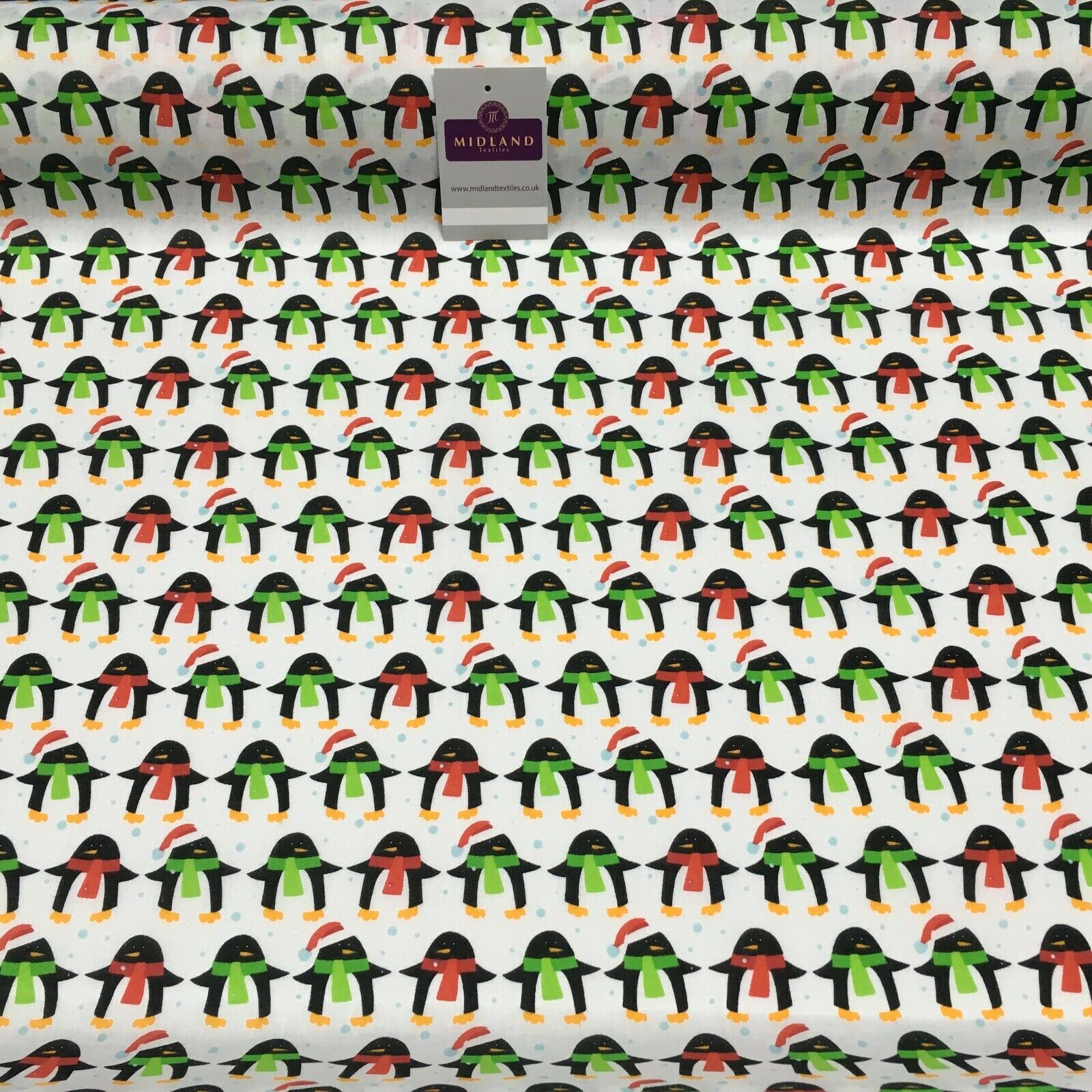 Christmas Penguin Xmas Printed cotton Fabric Craft Gifts 110 cm MD1289 Mtex