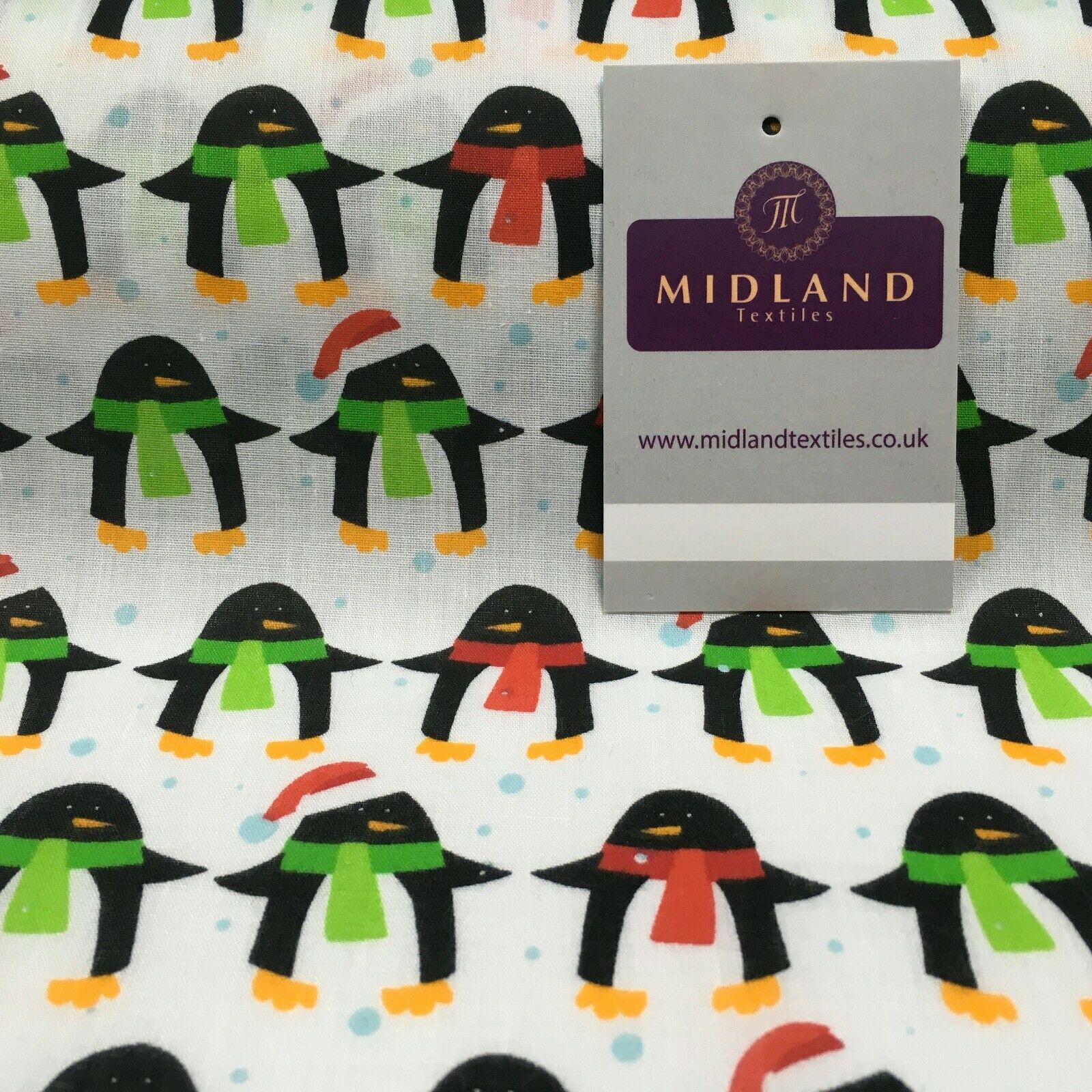 Christmas Penguin Xmas Printed cotton Fabric Craft Gifts 110 cm MD1289 Mtex