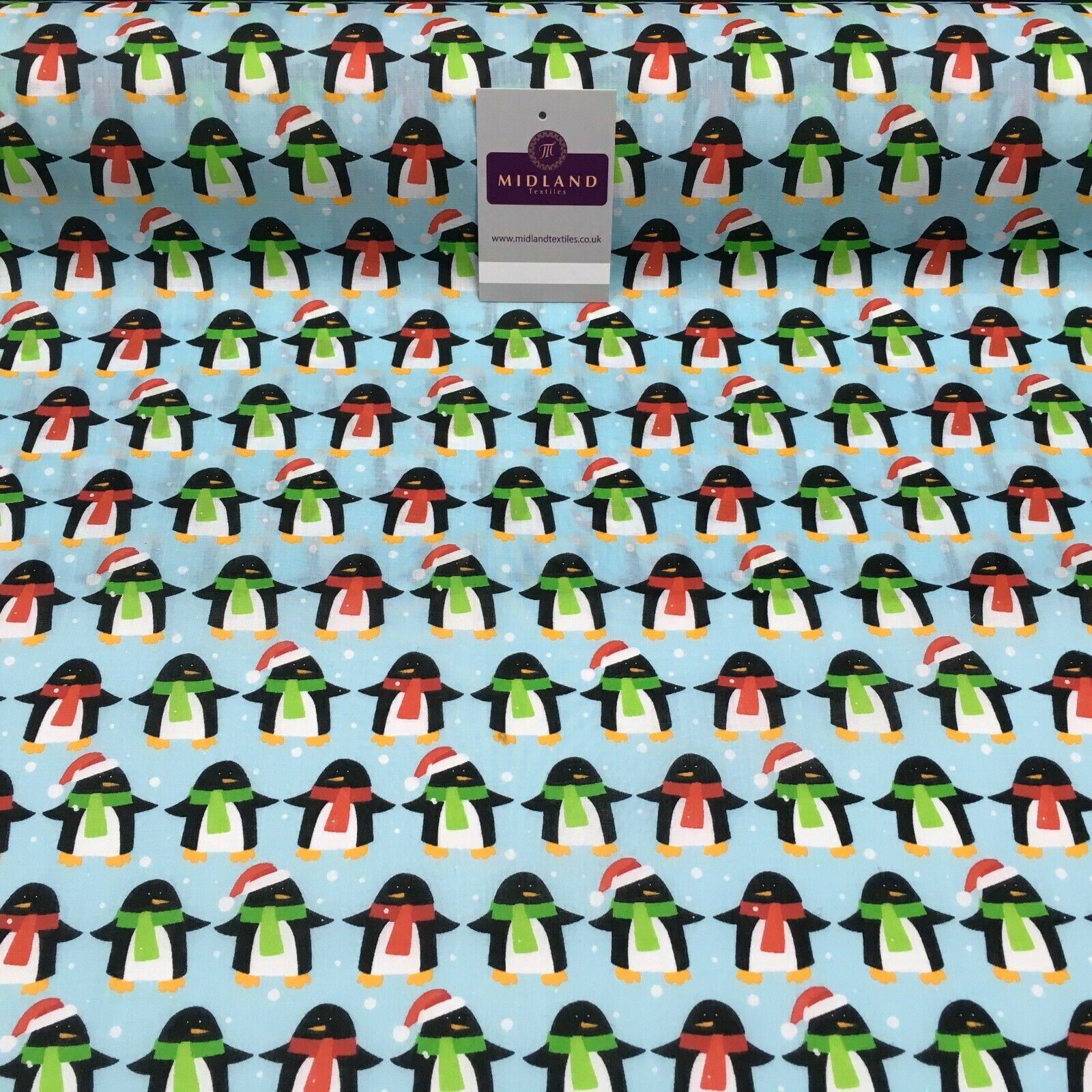 Christmas Penguin Xmas Printed cotton Fabric Craft Gifts 110 cm MD1289 Mtex