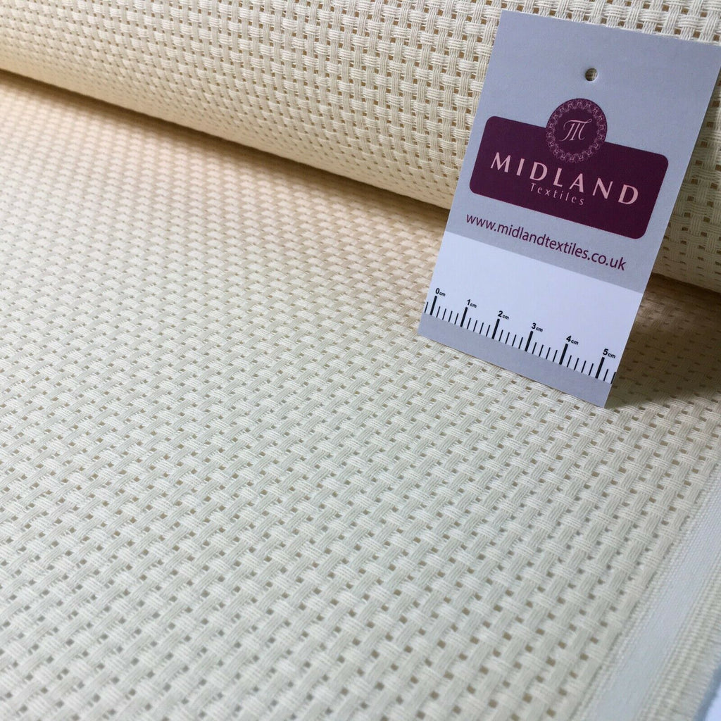 Plain Cream Binca matt 100% cotton sold by half meter Fabric 50 cm MD1410 Mtex