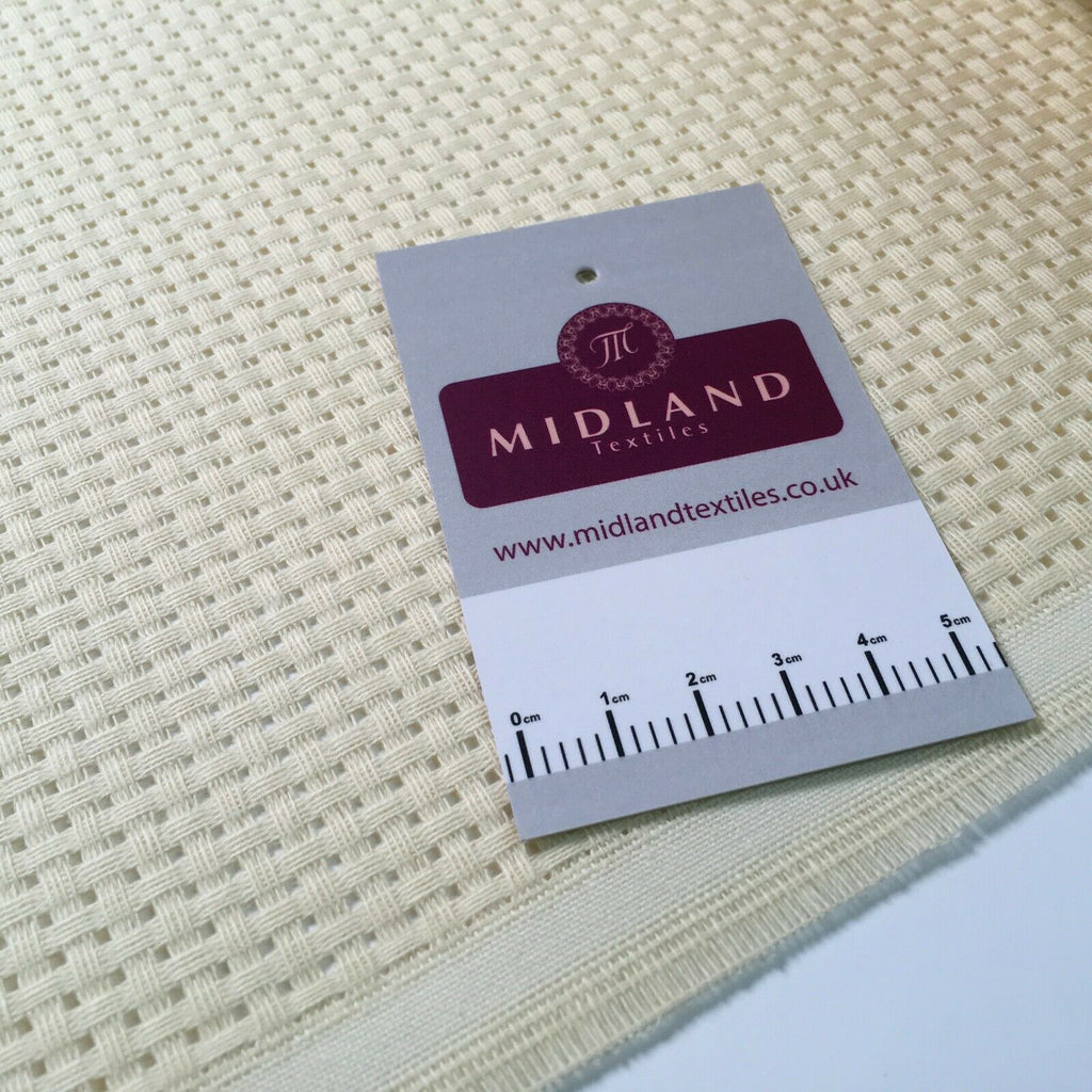 Plain Cream Binca matt 100% cotton sold by half meter Fabric 50 cm MD1410 Mtex