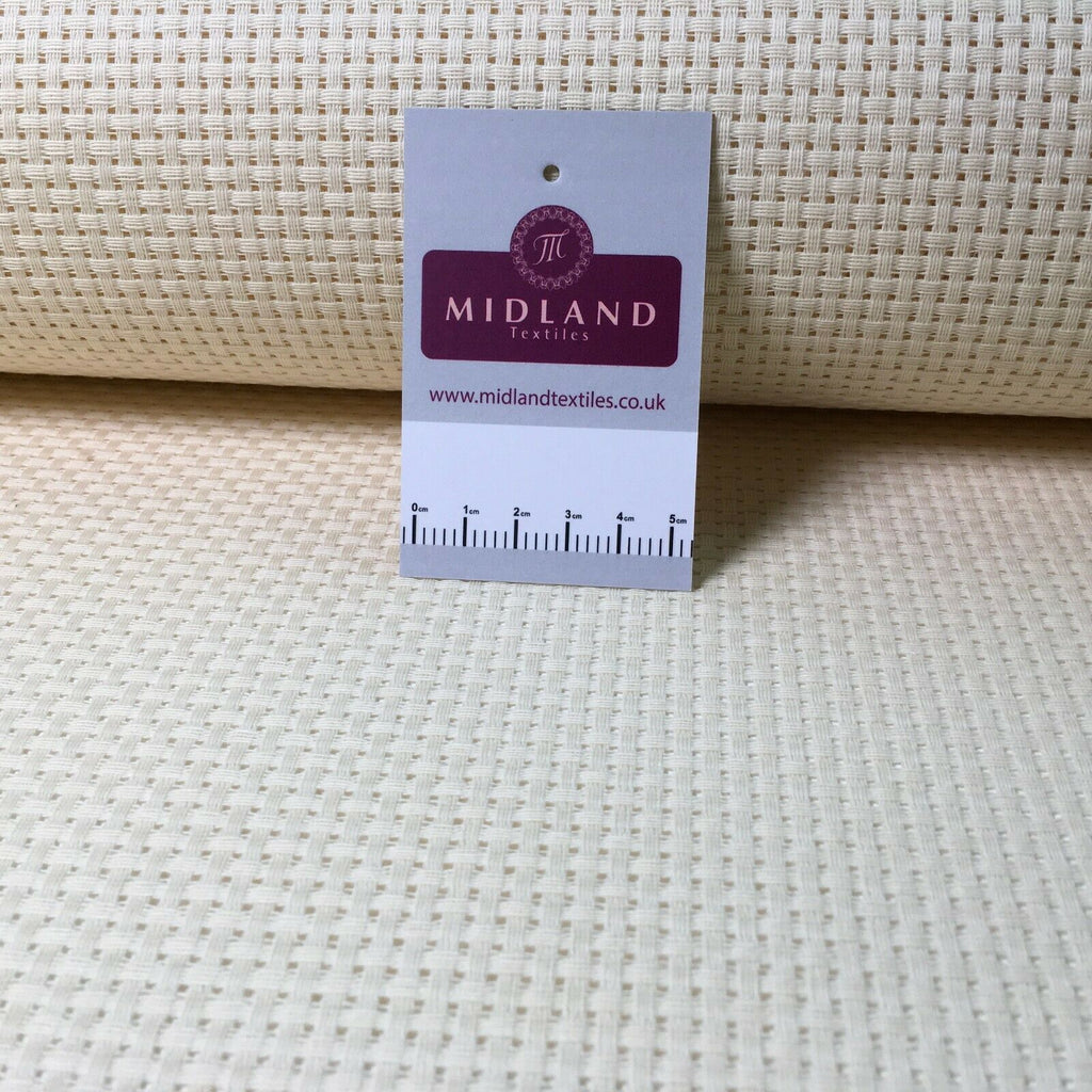 Plain Cream Binca matt 100% cotton sold by half meter Fabric 50 cm MD1410 Mtex