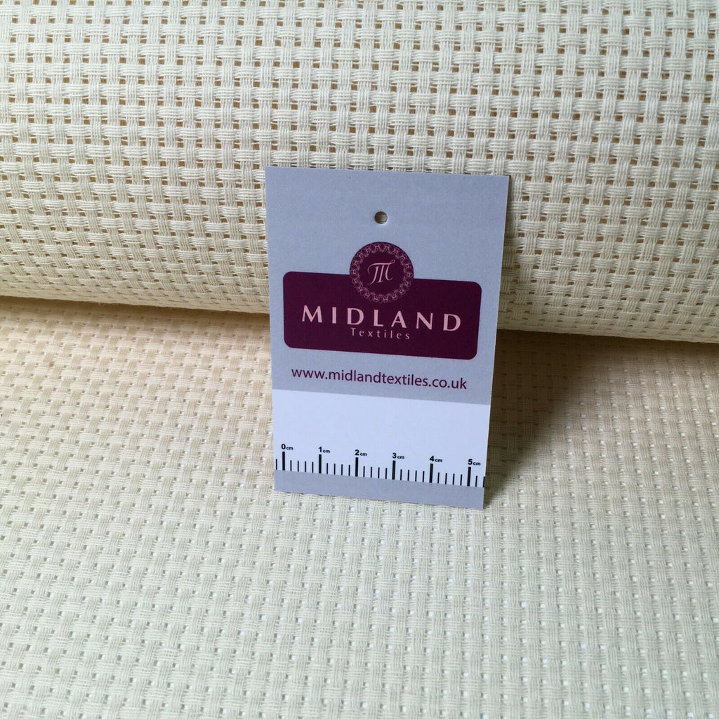 Plain Cream Binca matt 100% cotton sold by half meter Fabric 50 cm MD1410 Mtex