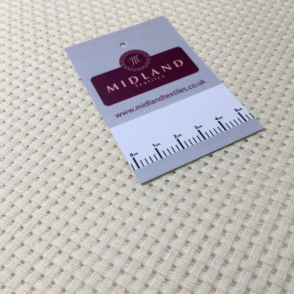 Plain Cream Binca matt 100% cotton sold by half meter Fabric 50 cm MD1410 Mtex