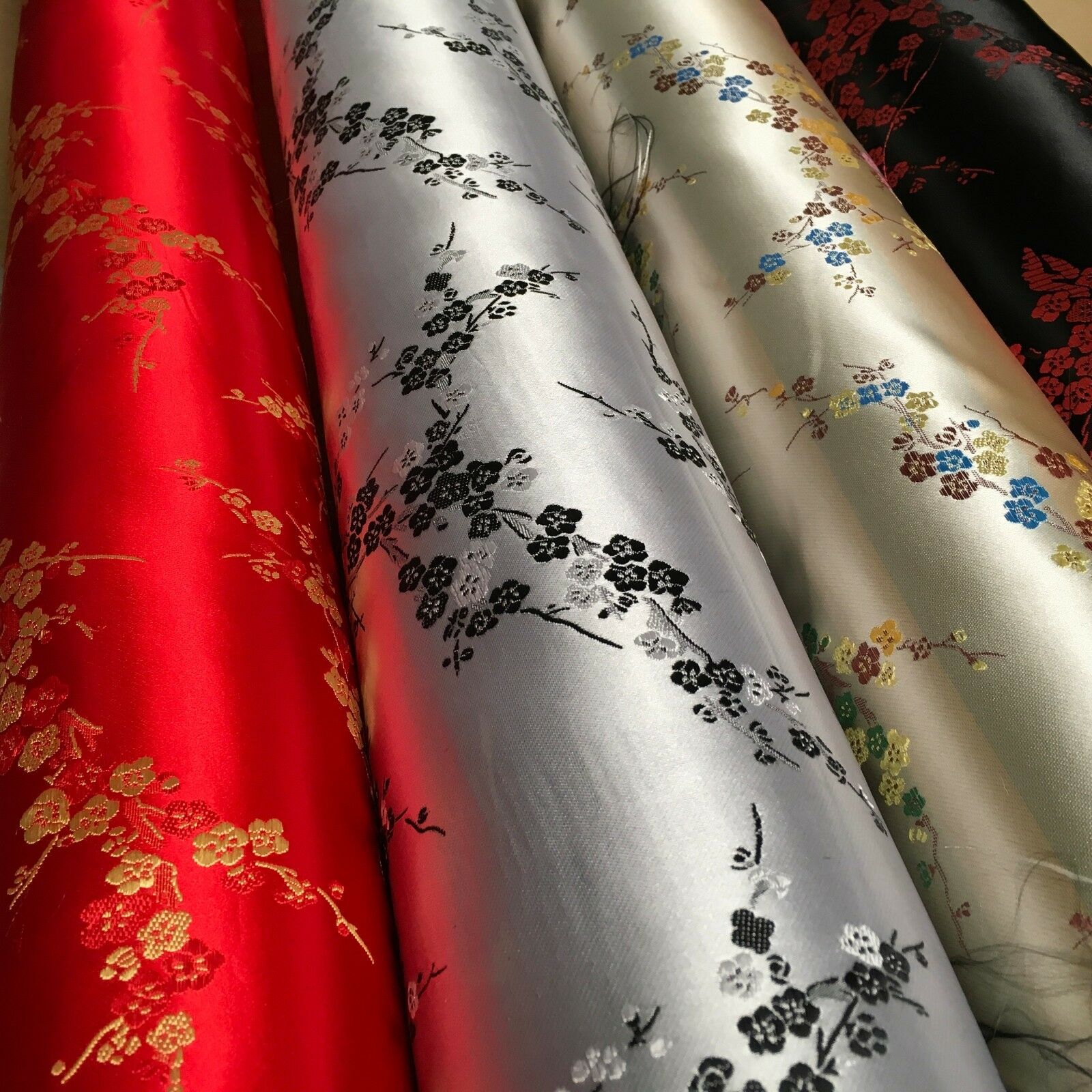 Chinese Blossom Satin Brocade Dress Fabric -  M240 Mtex