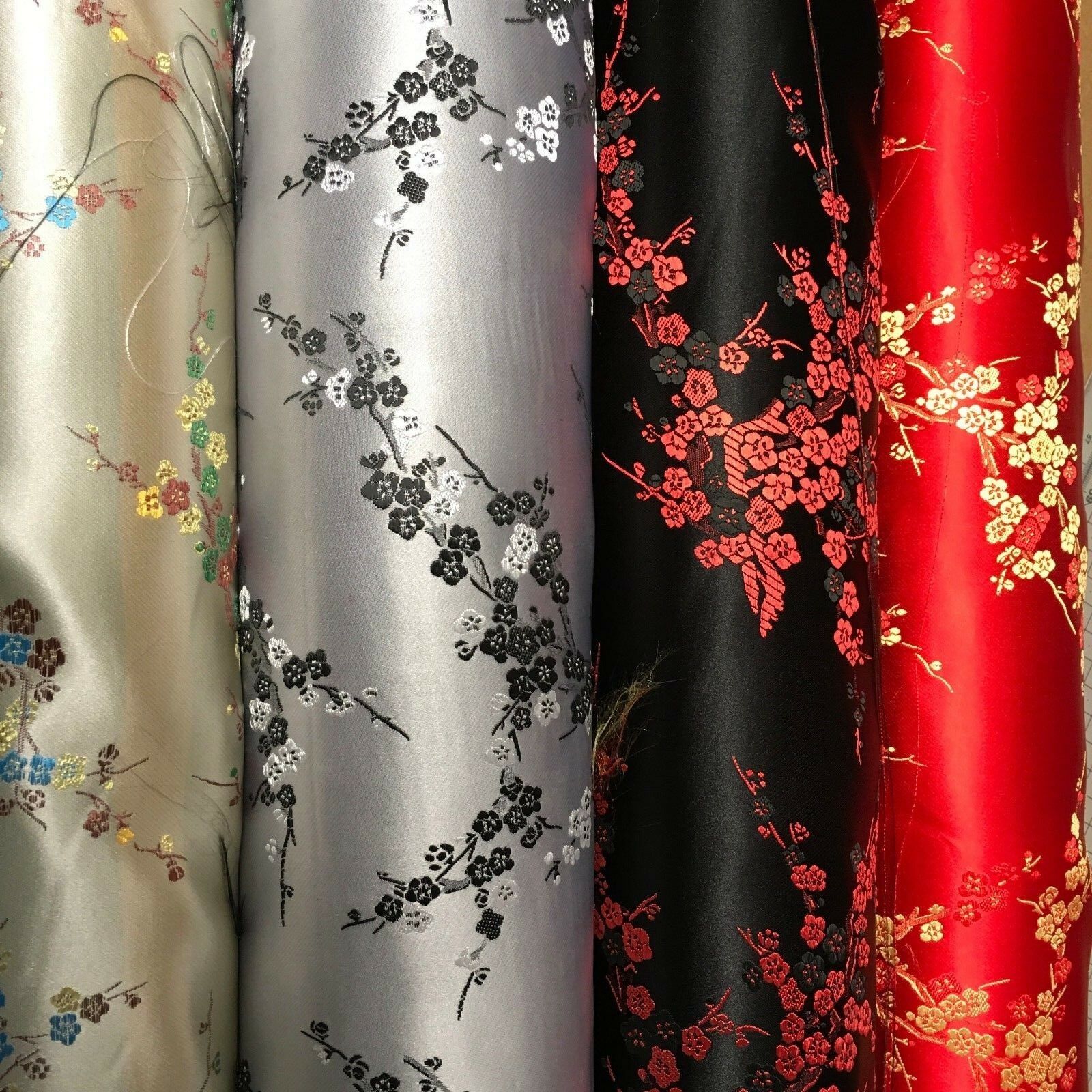 Chinese Blossom Satin Brocade Dress Fabric -  M240 Mtex