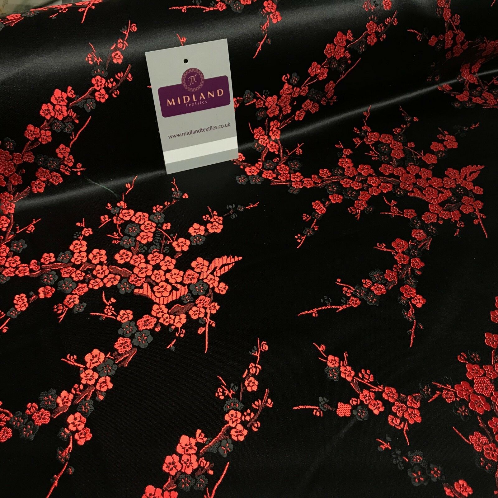Chinese Blossom Satin Brocade Dress Fabric -  M240 Mtex