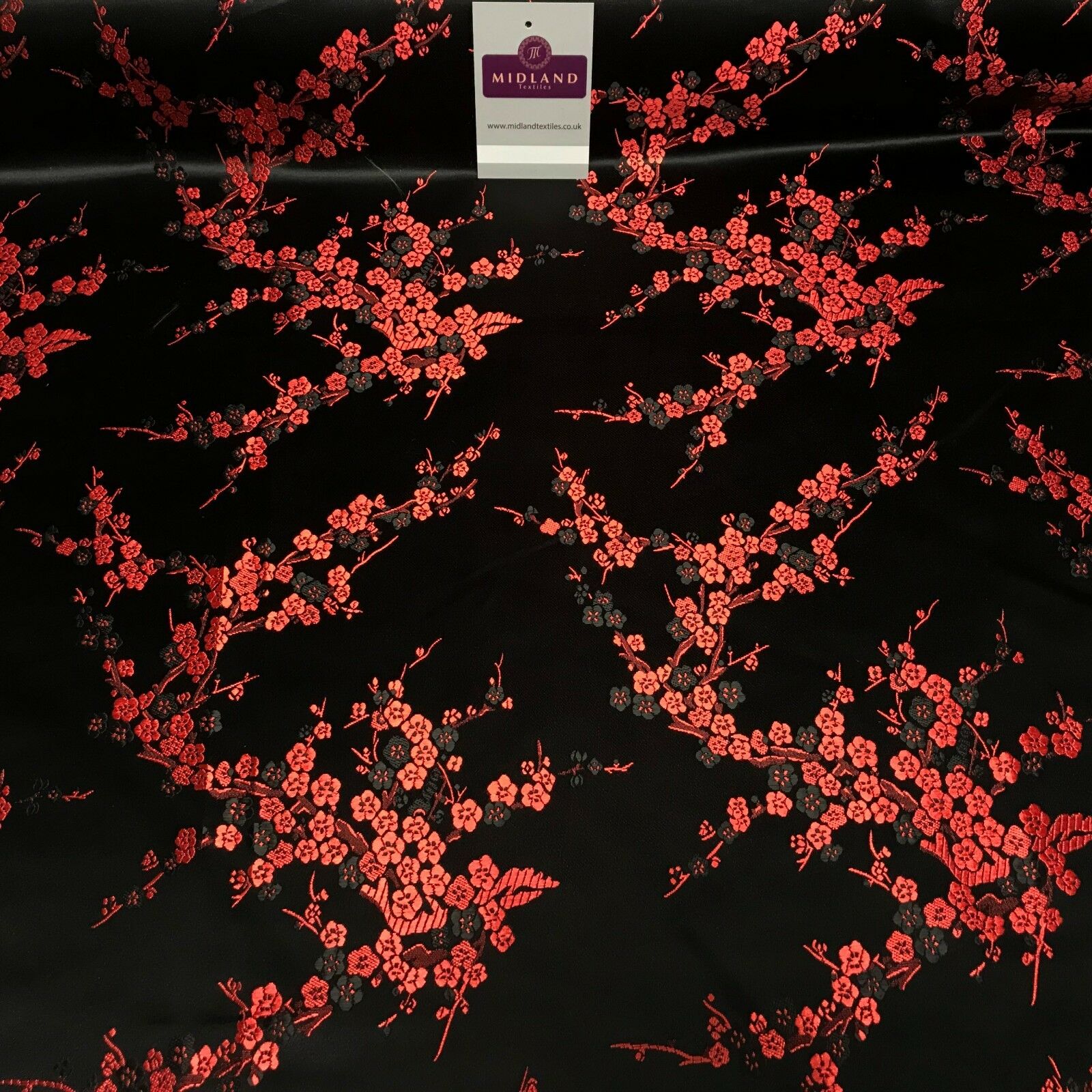 Chinese Blossom Satin Brocade Dress Fabric -  M240 Mtex