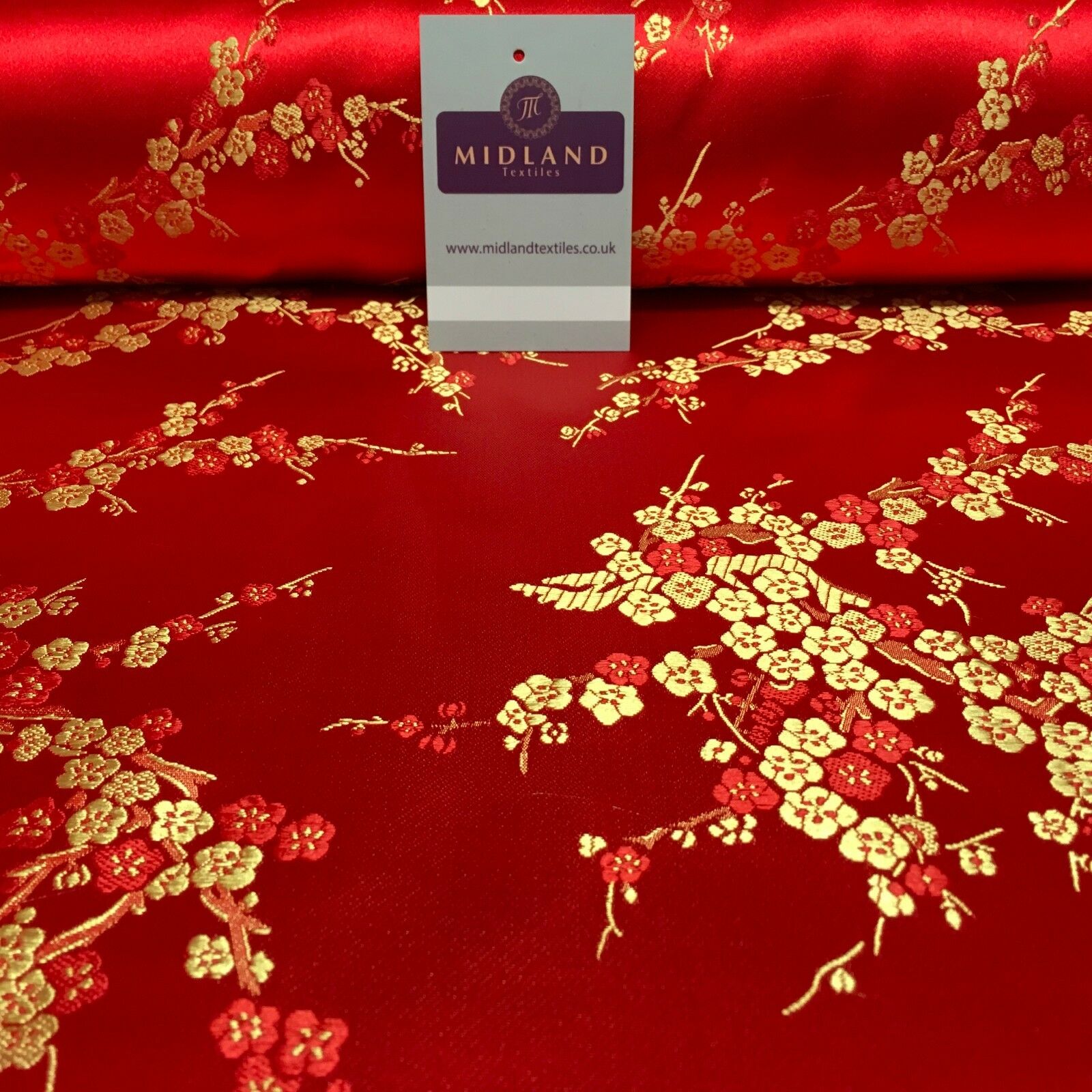 Chinese Blossom Satin Brocade Dress Fabric -  M240 Mtex