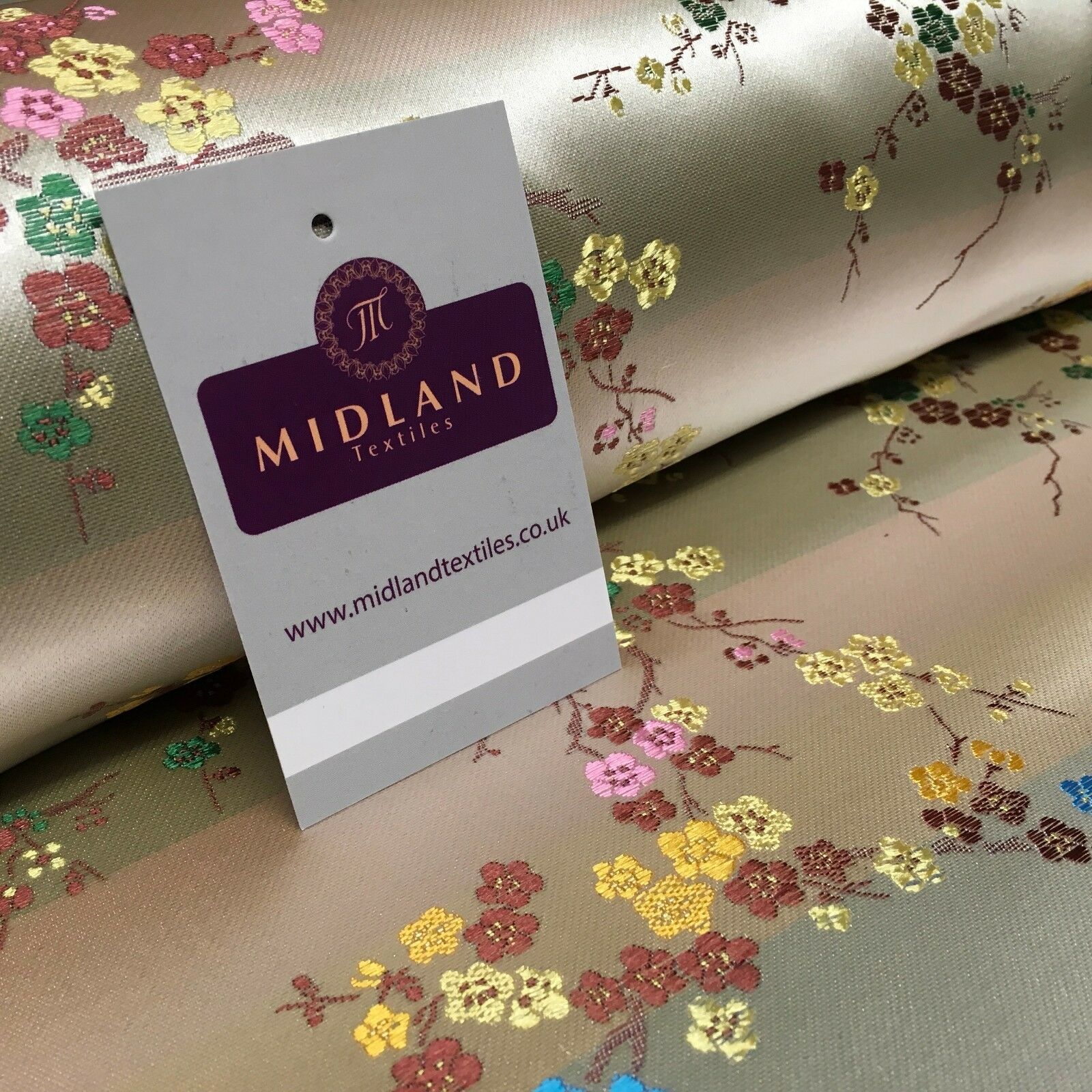 Chinese Blossom Satin Brocade Dress Fabric -  M240 Mtex