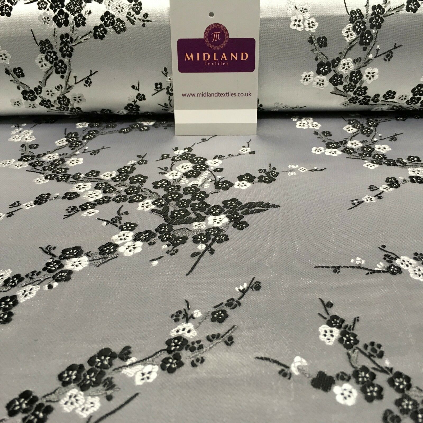 Chinese Blossom Satin Brocade Dress Fabric -  M240 Mtex