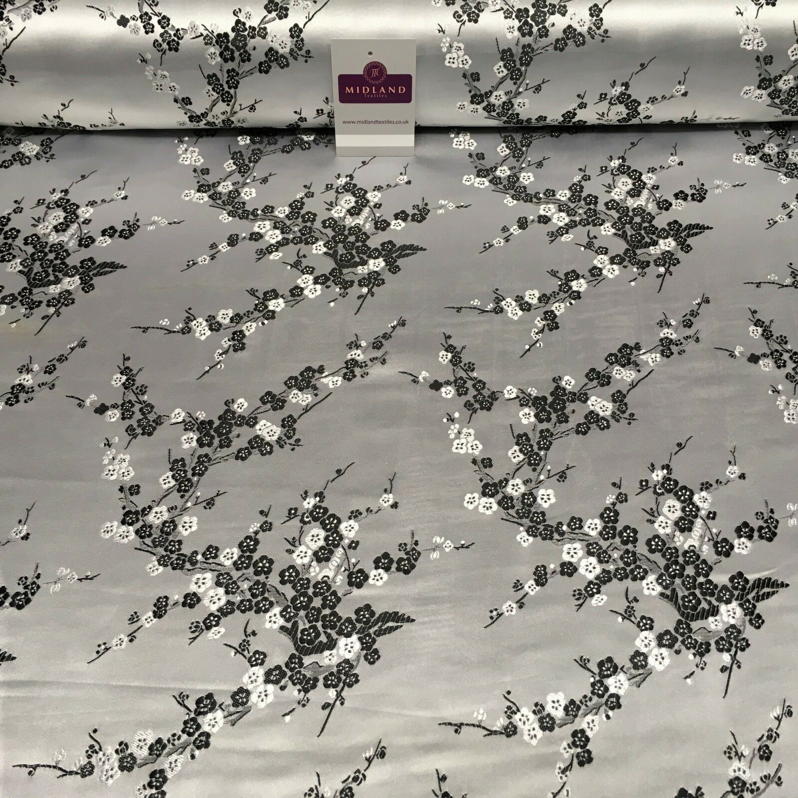 Chinese Blossom Satin Brocade Dress Fabric -  M240 Mtex