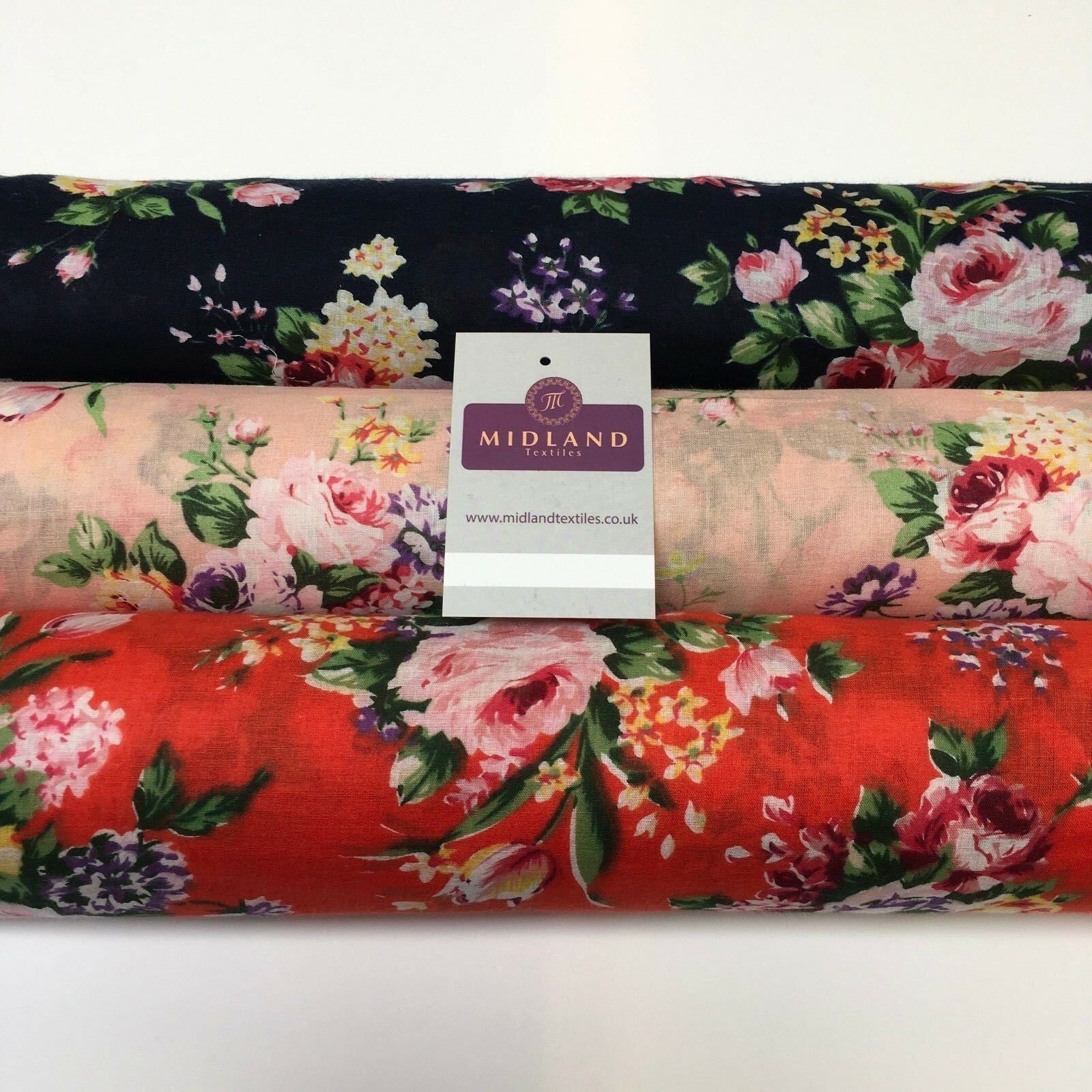 Vintage Floral Printed 100% Cotton Lawn Dress Fabric 58' Wide MH953 Mtex